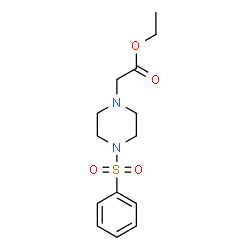 ChemSpider 2D Image | Ethyl [4-(phenylsulfonyl)-1-piperazinyl]acetate | C14H20N2O4S