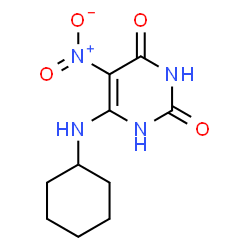 ChemSpider 2D Image | 6-(Cyclohexylamino)-5-nitro-2,4(1H,3H)-pyrimidinedione | C10H14N4O4