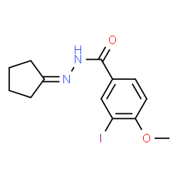 ChemSpider 2D Image | N'-Cyclopentylidene-3-iodo-4-methoxybenzohydrazide | C13H15IN2O2