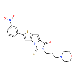 ChemSpider 2D Image | 5-(3-MORPHOLIN-4-YL-PROPYL)-2-(3-NITRO-PHENYL)-4-THIOXO-4,5-DIHYDRO-1-THIA-3B,5-DIAZA-CYCLOPENTA[A]PENTALEN-6-ONE | C21H20N4O4S2