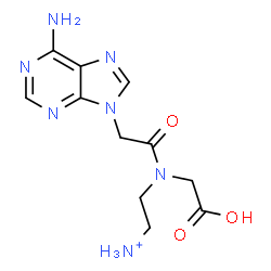 ChemSpider 2D Image | 2-{[(6-Amino-9H-purin-9-yl)acetyl](carboxymethyl)amino}ethanaminium | C11H16N7O3