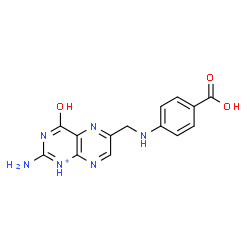 ChemSpider 2D Image | Benzoic acid, 4-[[(2-amino-4-hydroxy-6-pteridinyl)methyl]amino]-, conjugate monoacid | C14H12N6O3