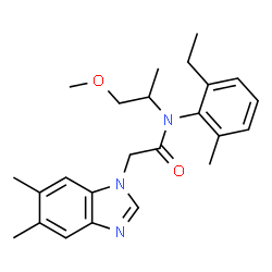 ChemSpider 2D Image | 2-(5,6-Dimethyl-1H-benzimidazol-1-yl)-N-(2-ethyl-6-methylphenyl)-N-(1-methoxy-2-propanyl)acetamide | C24H31N3O2