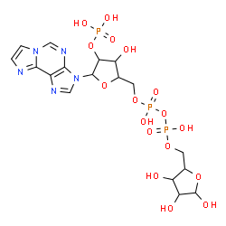 ChemSpider 2D Image | [3-Hydroxy-5-(3H-imidazo[2,1-i]purin-3-yl)-4-(phosphonooxy)tetrahydro-2-furanyl]methyl (3,4,5-trihydroxytetrahydro-2-furanyl)methyl dihydrogen diphosphate | C17H24N5O17P3