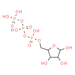 ChemSpider 2D Image | 5-O-(Hydroxy{[hydroxy(phosphonooxy)phosphoryl]oxy}phosphoryl)pentofuranose | C5H13O14P3