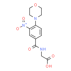 ChemSpider 2D Image | N-[4-(4-Morpholinyl)-3-nitrobenzoyl]glycine | C13H15N3O6