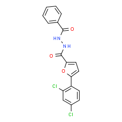 ChemSpider 2D Image | N'-Benzoyl-5-(2,4-dichlorophenyl)-2-furohydrazide | C18H12Cl2N2O3