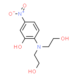 ChemSpider 2D Image | 2-(Bis(2-hydroxyethyl)amino)-5-nitrophenol | C10H14N2O5