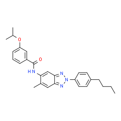 ChemSpider 2D Image | N-[2-(4-Butylphenyl)-6-methyl-2H-benzotriazol-5-yl]-3-isopropoxybenzamide | C27H30N4O2