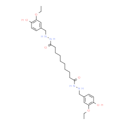 ChemSpider 2D Image | N'~1~,N'~10~-Bis(3-ethoxy-4-hydroxybenzyl)decanedihydrazide | C28H42N4O6