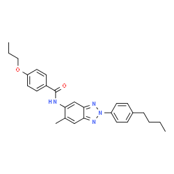 ChemSpider 2D Image | N-[2-(4-Butylphenyl)-6-methyl-2H-benzotriazol-5-yl]-4-propoxybenzamide | C27H30N4O2