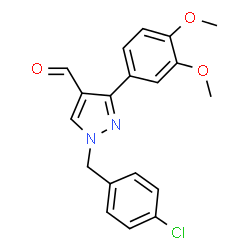 ChemSpider 2D Image | 1-(4-Chlorobenzyl)-3-(3,4-dimethoxyphenyl)-1H-pyrazole-4-carbaldehyde | C19H17ClN2O3