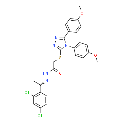 ChemSpider 2D Image | 2-{[4,5-Bis(4-methoxyphenyl)-4H-1,2,4-triazol-3-yl]sulfanyl}-N'-[1-(2,4-dichlorophenyl)ethylidene]acetohydrazide | C26H23Cl2N5O3S