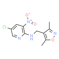 ChemSpider 2D Image | 5-Chloro-N-[(3,5-dimethyl-1,2-oxazol-4-yl)methyl]-3-nitro-2-pyridinamine | C11H11ClN4O3