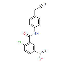 ChemSpider 2D Image | 2-Chloro-N-[4-(cyanomethyl)phenyl]-5-nitrobenzamide | C15H10ClN3O3