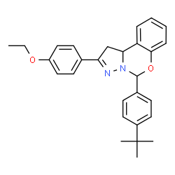 ChemSpider 2D Image | 5-(4-tert-butylphenyl)-2-(4-ethoxyphenyl)-1,10b-dihydropyrazolo[1,5-c][1,3]benzoxazine | C28H30N2O2