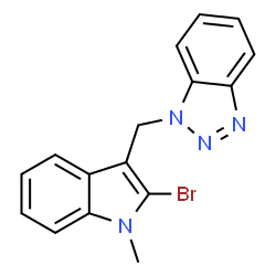 ChemSpider 2D Image | 1-[(2-Bromo-1-methyl-1H-indol-3-yl)methyl]-1H-benzotriazole | C16H13BrN4