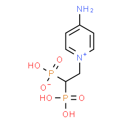 ChemSpider 2D Image | Hydrogen [2-(4-amino-1-pyridiniumyl)-1-phosphonoethyl]phosphonate | C7H12N2O6P2