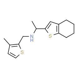 ChemSpider 2D Image | N-[(3-Methyl-2-thienyl)methyl]-1-(4,5,6,7-tetrahydro-1-benzothiophen-2-yl)ethanamine | C16H21NS2