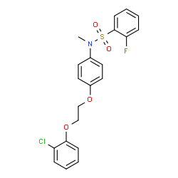 ChemSpider 2D Image | N-{4-[2-(2-Chlorophenoxy)ethoxy]phenyl}-2-fluoro-N-methylbenzenesulfonamide | C21H19ClFNO4S