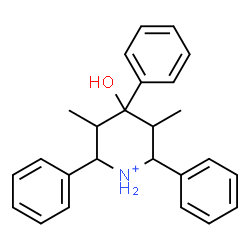 ChemSpider 2D Image | 4-Hydroxy-3,5-dimethyl-2,4,6-triphenylpiperidinium | C25H28NO