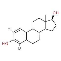 ChemSpider 2D Image | (17beta)-(2,4-~2~H_2_)Estra-1,3,5(10)-triene-3,17-diol | C18H22D2O2