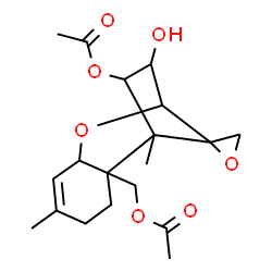ChemSpider 2D Image | 3-Hydroxy-12,13-epoxytrichothec-9-ene-4,15-diyl diacetate | C19H26O7
