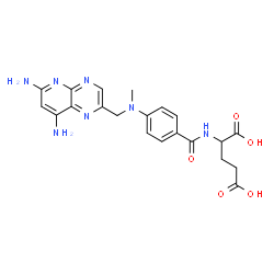 ChemSpider 2D Image | N-(p-(((6,8-Diaminopyrido(2,3-b)pyrazin-2-yl)methyl)methylamino)benzoyl)glutamic acid | C21H23N7O5