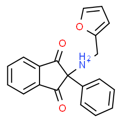 ChemSpider 2D Image | N-(2-Furylmethyl)-1,3-dioxo-2-phenyl-2-indanaminium | C20H16NO3