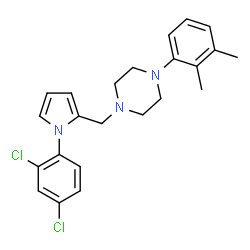 ChemSpider 2D Image | 1-{[1-(2,4-Dichlorophenyl)-1H-pyrrol-2-yl]methyl}-4-(2,3-dimethylphenyl)piperazine | C23H25Cl2N3
