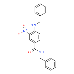 ChemSpider 2D Image | N-Benzyl-4-(benzylamino)-3-nitrobenzamide | C21H19N3O3
