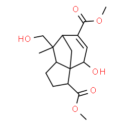 ChemSpider 2D Image | Dimethyl 10,13-dihydroxycedr-8-ene-12,15-dioate | C17H24O6