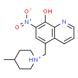 ChemSpider 2D Image | 1-[(8-Hydroxy-7-nitro-5-quinolinyl)methyl]-4-methylpiperidinium | C16H20N3O3