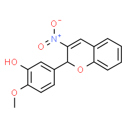 ChemSpider 2D Image | 2-Methoxy-5-(3-nitro-2H-chromen-2-yl)phenol | C16H13NO5