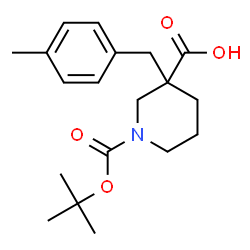 ChemSpider 2D Image | 3-(4-Methyl-benzyl)-piperidine-1,3-dicarboxylic acid 1-tert-Butyl ester | C19H27NO4