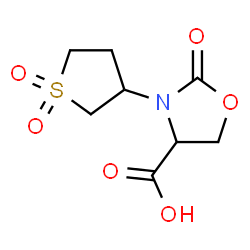ChemSpider 2D Image | 3-(1,1-Dioxidotetrahydro-3-thiophenyl)-2-oxo-1,3-oxazolidine-4-carboxylic acid | C8H11NO6S