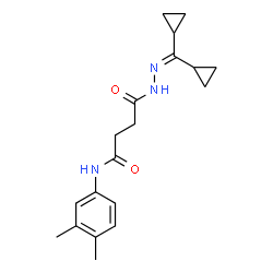 ChemSpider 2D Image | 4-[2-(Dicyclopropylmethylene)hydrazino]-N-(3,4-dimethylphenyl)-4-oxobutanamide | C19H25N3O2