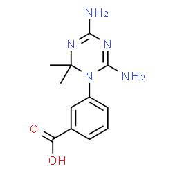 ChemSpider 2D Image | 3-(4,6-Diamino-2,2-dimethyl-1,3,5-triazin-1(2H)-yl)benzoic acid | C12H15N5O2