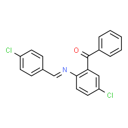 ChemSpider 2D Image | {5-Chloro-2-[(E)-(4-chlorobenzylidene)amino]phenyl}(phenyl)methanone | C20H13Cl2NO