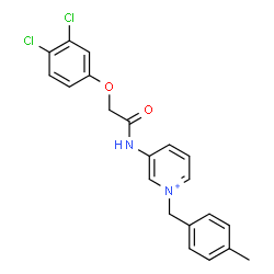 ChemSpider 2D Image | 3-{[(3,4-Dichlorophenoxy)acetyl]amino}-1-(4-methylbenzyl)pyridinium | C21H19Cl2N2O2
