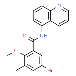 ChemSpider 2D Image | 5-Bromo-2-methoxy-3-methyl-N-(5-quinolinyl)benzamide | C18H15BrN2O2