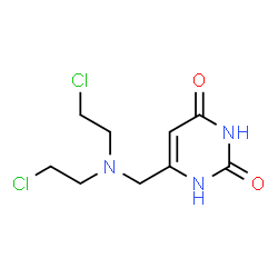ChemSpider 2D Image | 6-{[Bis(2-chloroethyl)amino]methyl}-2,4(1H,3H)-pyrimidinedione | C9H13Cl2N3O2