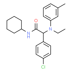 ChemSpider 2D Image | 2-(4-Chlorophenyl)-N-cyclohexyl-2-[ethyl(3-methylphenyl)amino]acetamide | C23H29ClN2O
