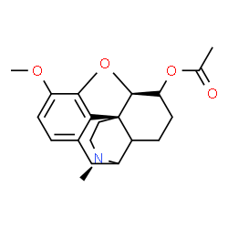 ChemSpider 2D Image | (5alpha)-3-Methoxy-17-methyl-4,5-epoxymorphinan-6-yl acetate | C20H25NO4