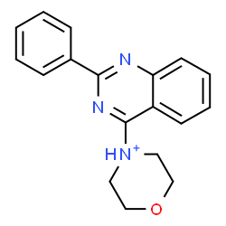 ChemSpider 2D Image | 4-(2-Phenyl-4-quinazolinyl)morpholin-4-ium | C18H18N3O