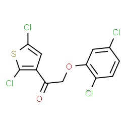 ChemSpider 2D Image | 2-(2,5-Dichlorophenoxy)-1-(2,5-dichloro-3-thienyl)ethanone | C12H6Cl4O2S