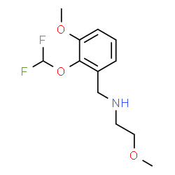 ChemSpider 2D Image | N-[2-(Difluoromethoxy)-3-methoxybenzyl]-2-methoxyethanamine | C12H17F2NO3