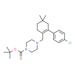 ChemSpider 2D Image | tert-butyl 4-{[2-(4-chlorophenyl)-4,4-dimethylcyclohex-1-en-1-yl]methyl}piperazine-1-carboxylate | C24H35ClN2O2