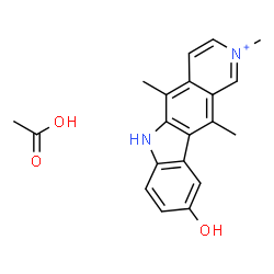 ChemSpider 2D Image | acetic acid; 2,5,11-trimethyl-6H-pyrido[3,4-h]carbazol-2-ium-9-ol | C20H21N2O3