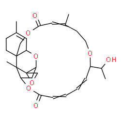 ChemSpider 2D Image | 17'-(1-Hydroxyethyl)-5',13',25'-trimethyl-11'H,22'H-spiro[oxirane-2,26'-[2,10,16,23]tetraoxatetracyclo[22.2.1.0~3,8~.0~8,25~]heptacosa[4,12,18,20]tetraene]-11',22'-dione | C29H38O8